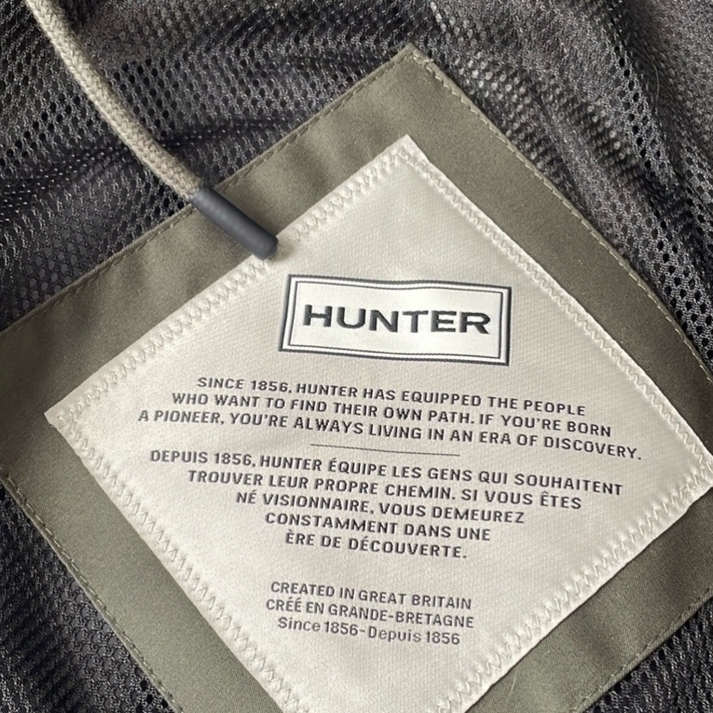 Hunter Olive Green Hooded Rain Jacket - Picture 4 of 9